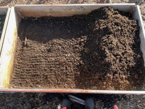 Jord i en pallkrage.