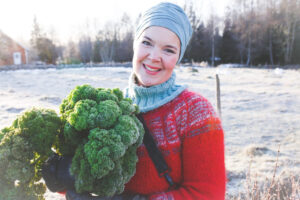 Sara med grönkål